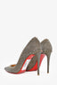 Christian Louboutin Gold/Silver Sparkle Spike Detail Heels Size 37.5