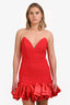 Alfabeta Red 'Bethani' Bubble Hem Strapless Mini Dress Size L