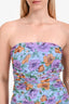 Veronica Beard Light Blue Multicolour Floral Print Ruched Mini Dress Size 2
