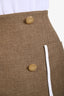 Fendi Brown Wool Mini Skirt with Gold-tone Buttons Size 38