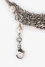 Pre-loved Chanel™ Silver Toned Multi-Strand Chain Pearl Sliding CC Bracelet