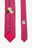 Hermès Pink Silk Horseshoe Graphic Tie Mens