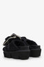 Sacai Black Nylon Pocket Platform Slides Size 37
