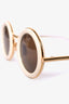Loewe Cream Two-Tone Round Sunglasses
