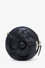 Pre-loved Chanel™ 2021 Black Leather Camellia Clutch with Chain