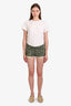 Rag & Bone Green Denim Camouflage Print Mini Shorts Size 26
