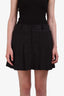 Sacai Black Wool Cotton Pleated Mini Skort Size 4