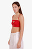 Haut bustier Chanel 21K rose en soie à logo CC, seconde main, taille 36