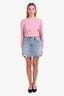 Agolde Light Blue Criss Cross Denim Mini Skirt Size 26