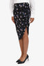 Veronica Beard Black Multicolour Silk Blend Floral Print Mini Skirt Size 2