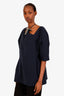 Marni Navy Blue Rhinestone Bow Detail Top Size 48