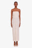 Toteme White Fluffy Strapless 'Fil Coupe' Midi Dress Size 38