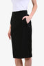Roberto Cavalli Black Raw Hem Pencit Skirt Size S