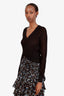 Veronica Beard Black Linen V Neck Sweater Size S