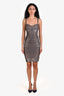 Herve Leger Silver Metallic Bandage Dress Size S