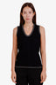 Pre-loved Chanel™ 2005 Black Cashmere Cardigan + Sleeveless Top Set Size 44