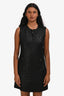 Fendi Jeans Vintage Metallic Black Zucca Print Sleeveless Mini Dress Size S