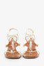 Louis Vuitton White/Yellow Monogram Open-Toe Butterfly Wedges Size 37