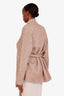Brunello Cucinelli Grey/Brown Mohair Wool Belted Cardigan Size M