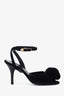 Pre-loved Chanel™ Black Velvet Open-Toe Strappy Heels Size 37
