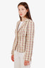 Etro Nude Striped Embroidered Cotton Blazer Size 44