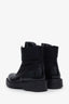 Prada Black Nylon Leather Lace-up Ankle Boots Size 35