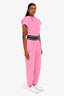 T by Alexander Wang Pink Logo Band Short Sleeve Hoodie + Pants Size XS and XXS