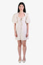 Frame Cream Cotton Tie Neck Dress Size S