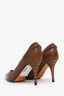 Saint Laurent Brown Leather Front Tie Heels Size 36.5