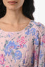 Love Shack Fancy Pink Floral Long Sleeve Mini Dress Size 2
