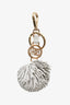 Miu Miu White Leather Pom Pom Keychain