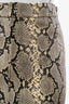 Alexander Wang Beige/Black Goatskin Python Print Pencil Midi Skirt Size 2