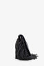 Prada Black Glace Calf Fringe Etiquette Bag with Strap