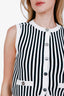Veronica Beard White/Black Striped Sweater Vest Size M