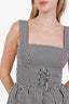 Christian Dior Black/White Striped Lace-up Detail Mini Dress Size 4
