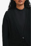 Hermès Black Wool Single-Buttoned Cardigan Size 34