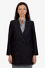 Max Mara Dark Denim Double Breasted Blazer Size US 1