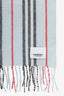 Burberry Blue Check Cashmere Fringe Scarf