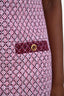 Gucci Pink/Red Cotton Diamante Tweed Dress Size 40