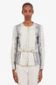Gucci Grey Python Print Leather Jacket with Belt Size 42