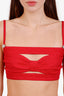 Haut bustier Chanel 21K rose en soie à logo CC, seconde main, taille 36