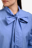 N.21 Blue Cotton Front Tie Detailed Long Sleeve Top Size 46