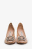 Manolo Blahnik Beige Lace Satin Hangisi Pumps Size 36.5