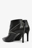 Saint Laurent Black Leather Zip Detail Heeled Booties Size 36