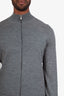 Brunello Cucinelli Grey Cashmere Zip-Up Sweater Size 48 Men's