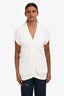 Fendi White Knit FF Jacquard Cardigan with Detachable Sleeves Size 36