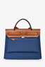 Hermès 2020 Naturel/Bleu Canvas Leather Herbag 31