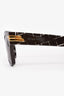 Bottega Veneta Brown Intrecciato Mitre Square Sunglasses