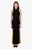 Versace Collection Black/Yellow Open Shoulder Maxi Dress Size 38