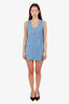 Pre-loved Chanel™ 20M Blue Terry Cloth CC Button Sleeveless Mini Dress Size 34